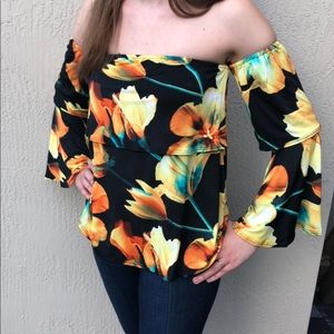 Off the shoulder floral top